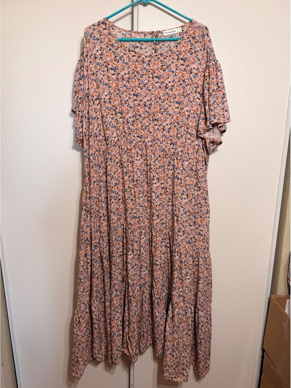 Nemidor Floral Midi Dress with Pockets, Size US 26